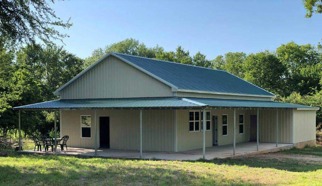 Barndominium with patio shade