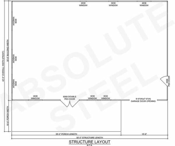 The Gardet barndominium footprint