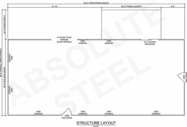 The Ferris Barndominium footbprint